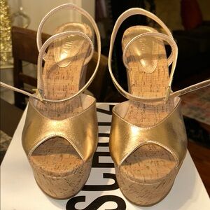 SCHUTZ Metallic Gold Platform Heels
